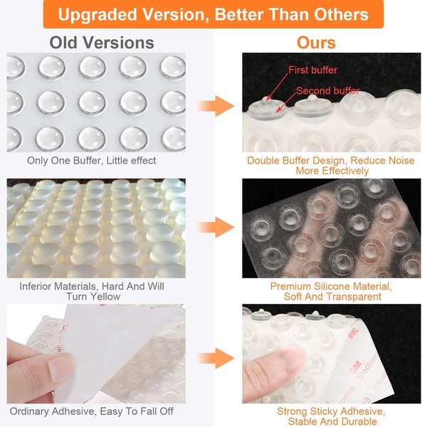 Sound and vibration absorber bumper pad for cabinet door -pack of 2