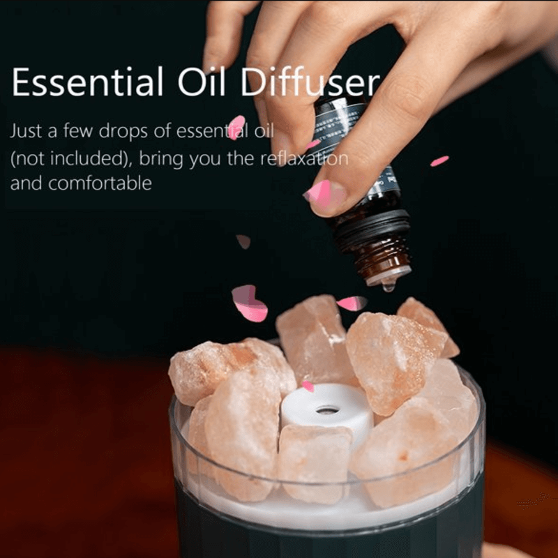 Portable crystal salt cool mist humidifier aromatherapy