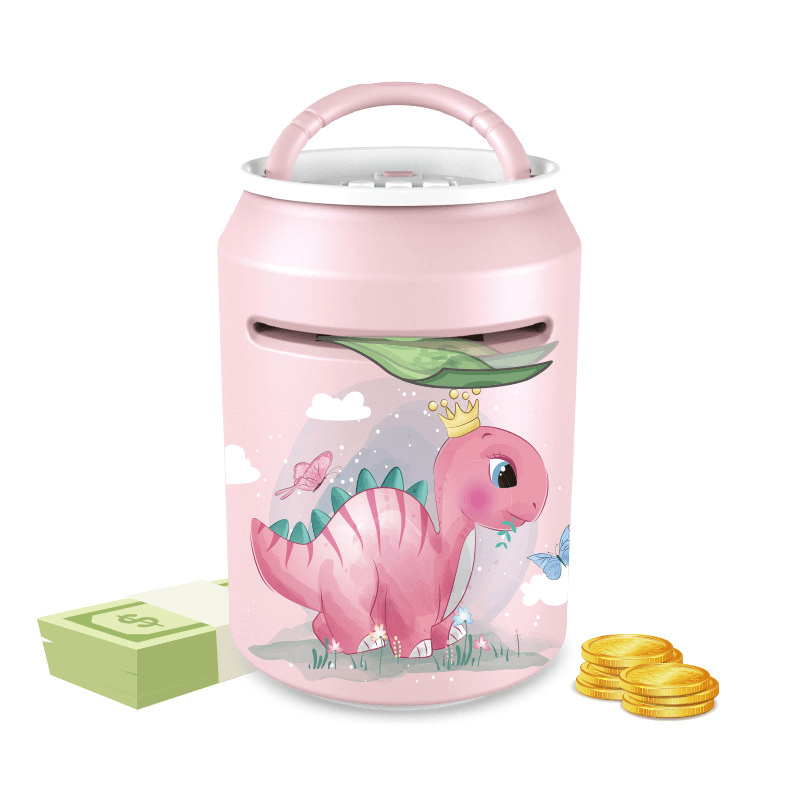 Intelligent fingerprint atm auto roll money box toy