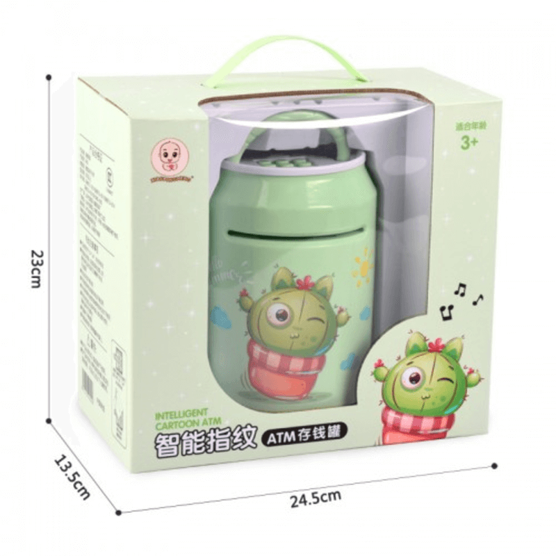 Intelligent fingerprint atm auto roll money box toy