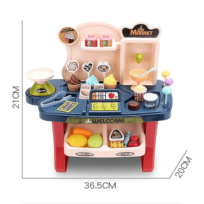 4 pcs mini supermarket shop play toy set
