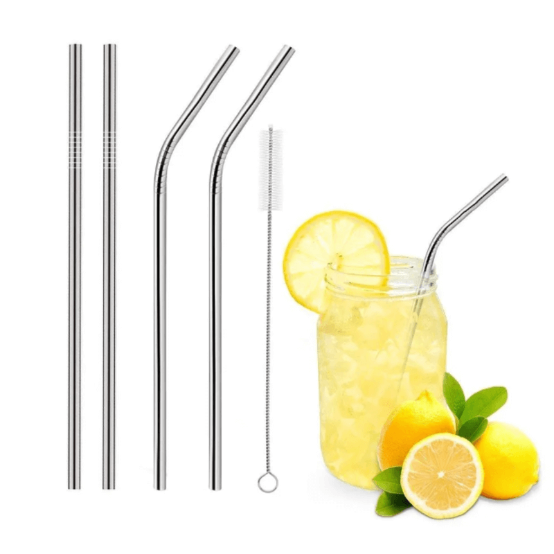 Reusable stainless steel straws pack of 5