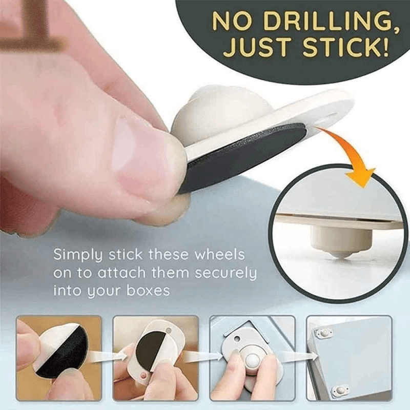 4 pcs rotating ball wheels self adhesive