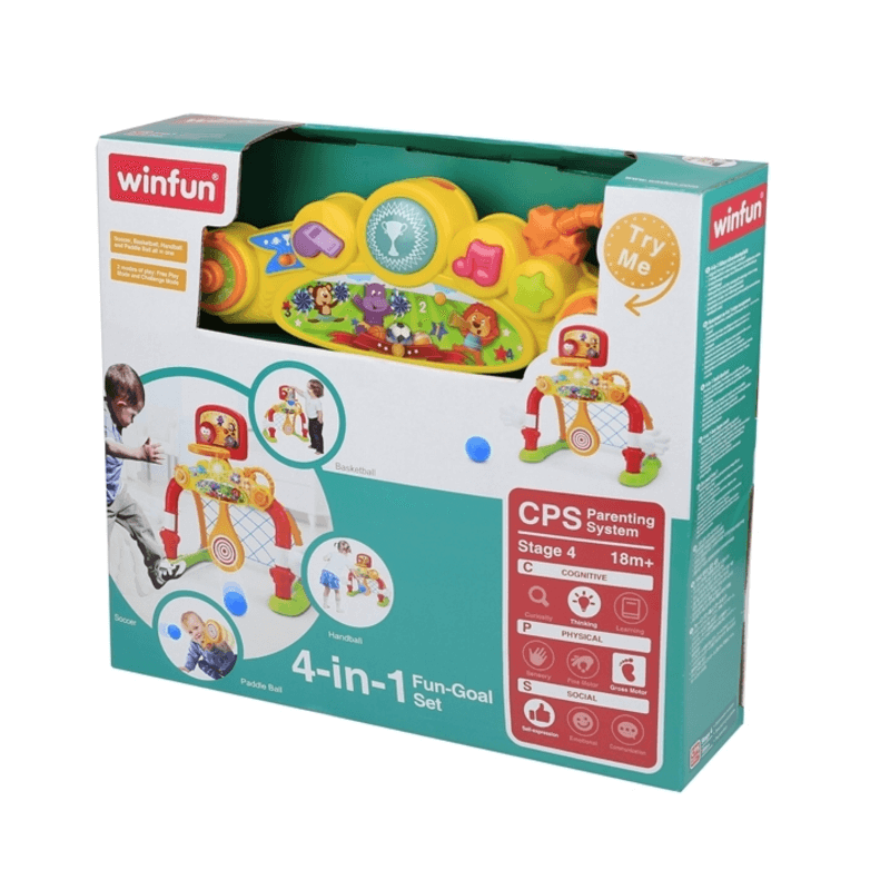 4 in 1 kids fun goal set music lights