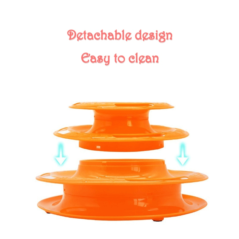 3 level ball training tower cat toy