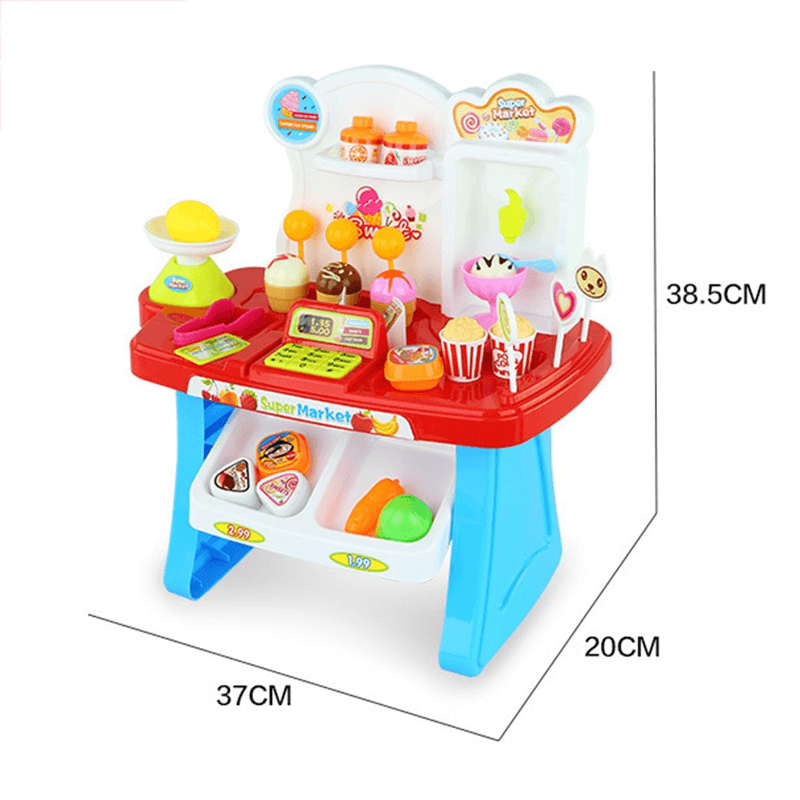 4 pcs mini supermarket shop play toy set