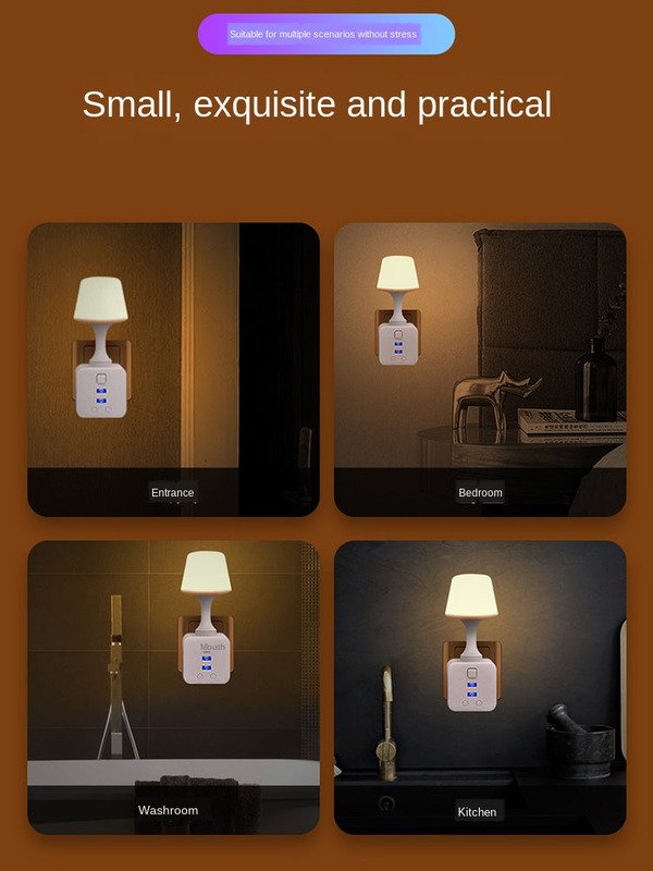 4 in 1 usb function bedside small night lamp