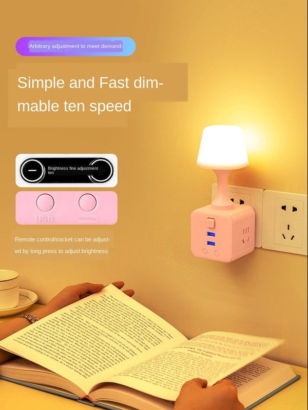 4 in 1 usb function bedside small night lamp
