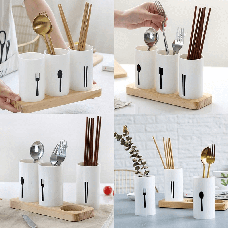 Stylish self draining tableware holder