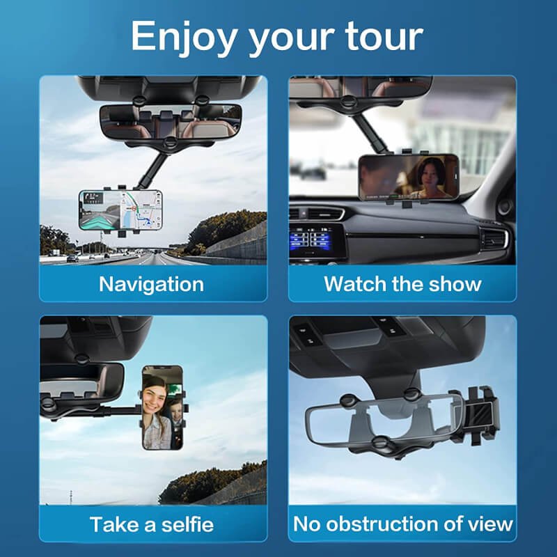 Universal 360 car rearview mirror phone holder
