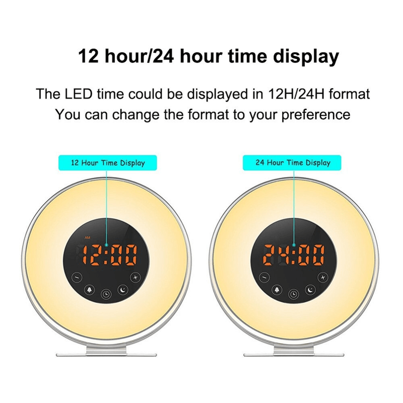 Wake up light alarm clock with fm radio