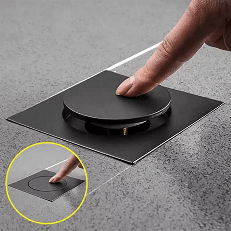 Bounce press floor drain strainer