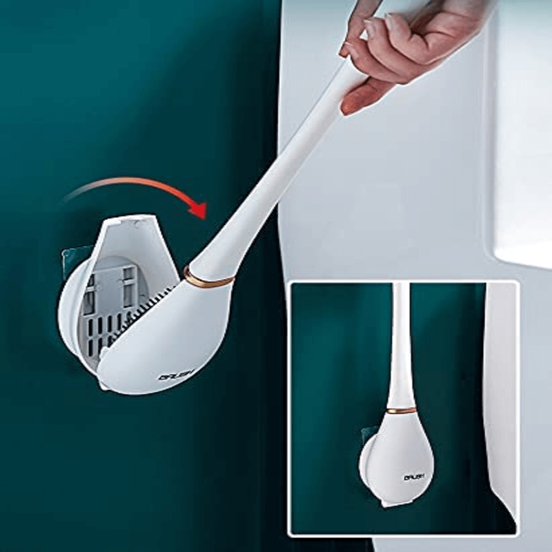 Silicone water drop toilet brush and holder set