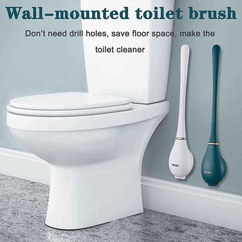 Silicone water drop toilet brush and holder set