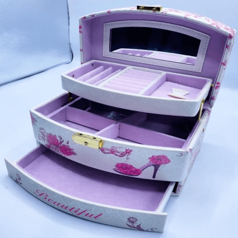 jewelry organizer box with mirror